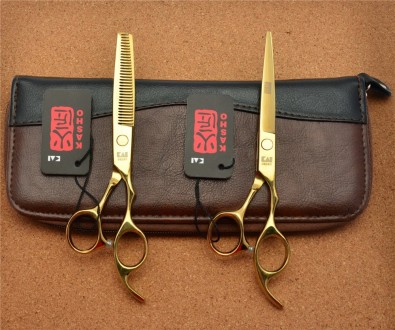Совершенно новый набор ножниц KASHO для стрижки волос в пенале 1100 гр..( ножниц. . фото 9