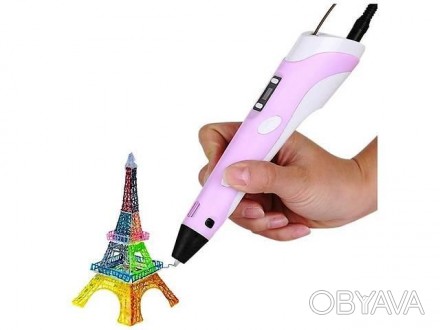 3D ручка Розовая c LCD дисплеем (3D Pen-2) +Подставка
3D ручка – это инструмент,. . фото 1