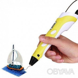 3D ручка Желтая c LCD дисплеем (3D Pen-2) +Подставка
3D ручка – это инструмент, . . фото 1