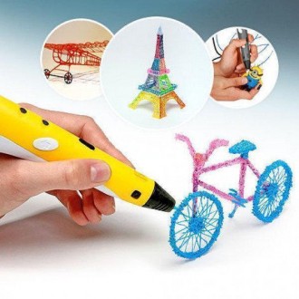 3D ручка фиолетовая c LCD дисплеем (3D Pen-2) +Подставка + комплект пластика 25 . . фото 10