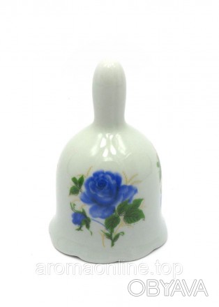 Колокольчик сувенир из керамики с изображением цветочка. h 8,5 см d 5,5 см. . фото 1
