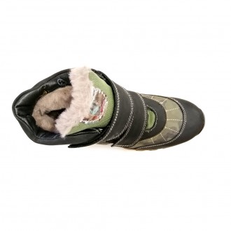 
Зимние ботинки для мальчика, зеленого цвета. Выполнены из натуральной кожи на с. . фото 3