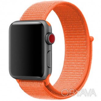Ремешок Nylon для Apple watch 38mm/40mm (Оранжевый / Orange). . фото 1