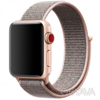 Ремешок Nylon для Apple watch 42mm/44mm (Розовый / Pink Sand). . фото 1