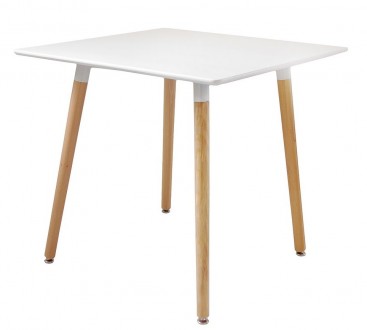 Обеденный стол, столешница из дерева, квадратная, цвет черный и белый, не лакиро. . фото 6