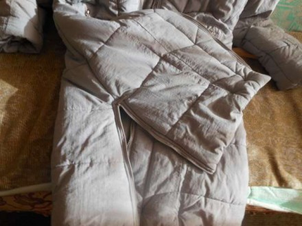 Куртка пуховик серый L (48-50) толстый на синтепоне, подкладка флис (кашемировая. . фото 6