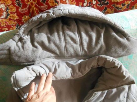 Куртка пуховик серый L (48-50) толстый на синтепоне, подкладка флис (кашемировая. . фото 5