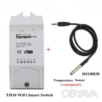 Дистанционный WI-FI выключатель Sonoff TH10 с датчиком температуры
Беспроводный . . фото 1