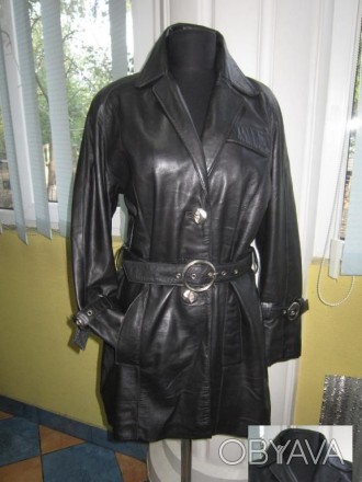 Классная женская кожаная куртка с поясом. Лот 968