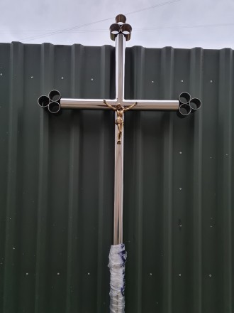 Хрест із нержавіючої сталі із труби діаметром 50.8мм., розмір 2300*750мм. Таблич. . фото 2