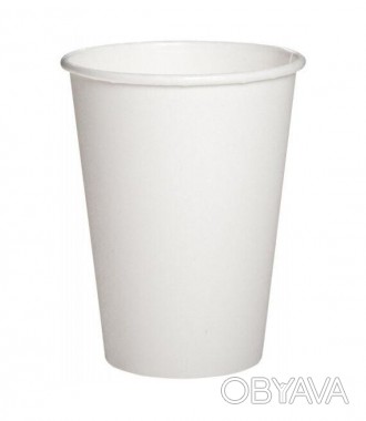Бумажные стаканчики белые для чая и кофе 250мл белый (FC) 50 штук. . фото 1