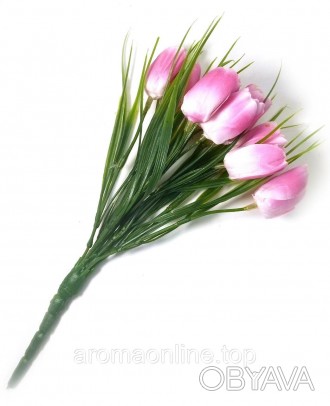 Тюльпаны розовые букет (25 см). . фото 1