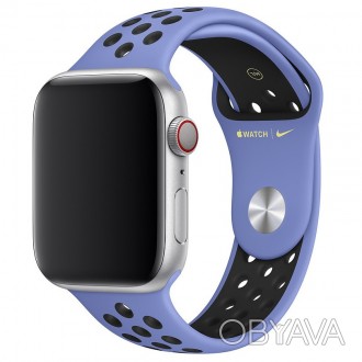 Силиконовый ремешок Sport Nike+ для Apple watch 38mm / 40mm (Pine Green / Black). . фото 1