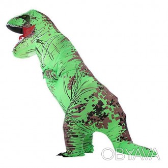 Надувной костюм Тираннозавр (зеленый) прочный, водонепроницаемый, легкий и удобн. . фото 1