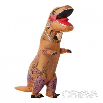 Надувной костюм Тираннозавр (коричневый) прочный, водонепроницаемый, легкий и уд. . фото 1