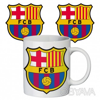 Чашка с принтом 65402 ФК Барселона – оригинальная и стильная керамическая чашка,. . фото 1