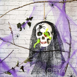 Череп готический Астарта черный №10027 - украшение на Хэллоуин из серии подвесно. . фото 1