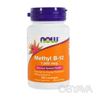 
 
NOW Methyl B-12 1000 mсg – источник метилкоболамина (витамин B-12). Это водор. . фото 1