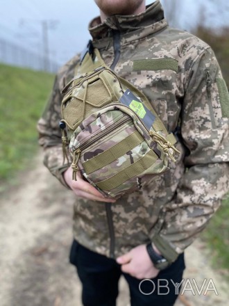 Многофункциональная тактическая сумка на плечо с карабином фастекс
•Объëм: 7л.
•. . фото 1
