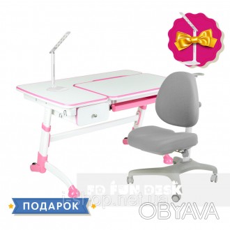 Комплект подростковая парта для школы Amare Pink + ортопедическое кресло Bello I. . фото 1