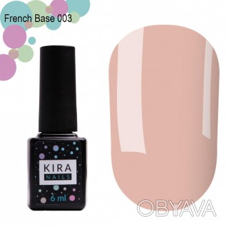 Френч-база Kira Nails для гель-лака – покрывает ноготь полупрозрачным нежным отт. . фото 1