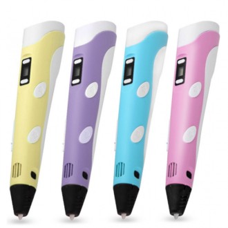 3D ручка розовая c LCD дисплеем (3D Pen-2) +Подставка + комплект пластика 25 цве. . фото 3