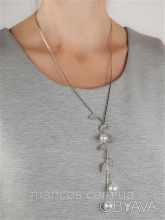 Ожерелье из жемчуга в серебристом цвете
Люкс качество
Длина цепочки 46+7 см. . фото 1