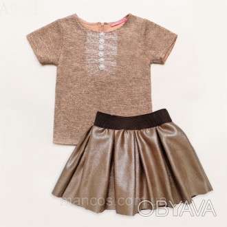 Комплект SmileTime для девочки блузка и юбка Lux, бежевый
Нарядная блузка для де. . фото 1