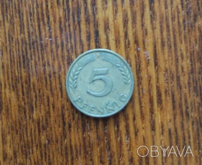 Монета 5 pfennig ФРГ 1966г. в отличном состоянии.. . фото 1