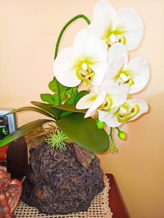 Очень красивая белая орхидея и латекса с различными добавками. Абсолютная имитац. . фото 7