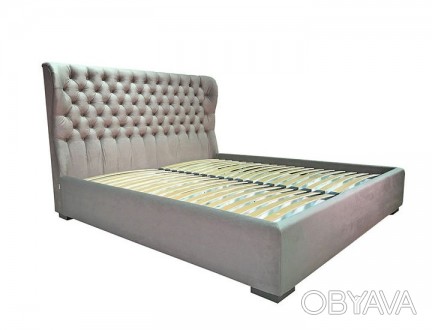 Двуспальная кровать Валенсия 180х220 см серого цвета с подъемным механизмом и ящ. . фото 1