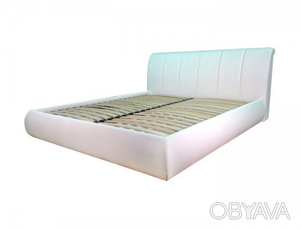 Двуспальная кровать Пальмира 180х220 см белого цвета с подъемным механизмом и ящ. . фото 1