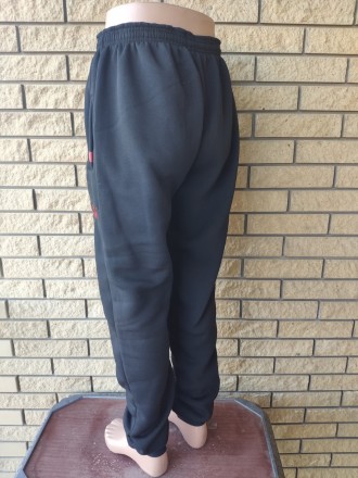 Спортивные штаны утепленные на флисе трикотажные больших размеров с широкой штан. . фото 10