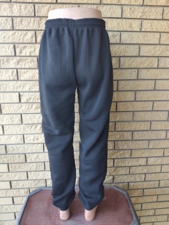 Спортивные штаны утепленные на флисе трикотажные больших размеров с широкой штан. . фото 9