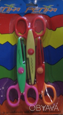 Ножницы детские 3 шт. Предназначены для развития детского творчества, аппликаций. . фото 1