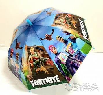 Красочные зонтики для детей с изображением героев любимой игры Fortnite из полив. . фото 1