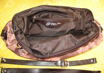 Бежево-коричневая, люксовая, полностью кожаная сумка, производство - ИТАЛИЯ. Цве. . фото 9