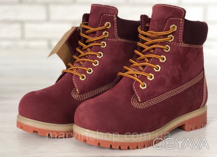 Женские ботинки бордовые зимние Timberland 
Женские зимние ботинки Timberland в . . фото 1