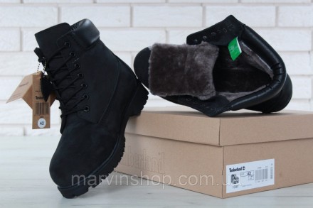 Женские ботинки Timberland Black (натуральный мех). Київ. фото 1 Женские ботинки Timberland Black (натуральный мех). Київ. фото 1