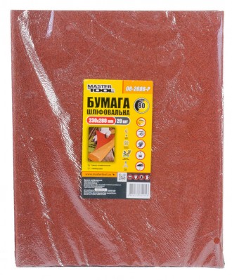 Бумага шлифовальная водостойкая MASTERTOOL Р80 230х280 мм 20 шт 08-2608-Р. Харьков. фото 1 Бумага шлифовальная водостойкая MASTERTOOL Р80 230х280 мм 20 шт 08-2608-Р. Харьков. фото 1