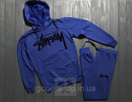 Спортивный костюм Стусси мужской с капюшоном, костюм Stussy трикотажный (на флис. Суми. фото 1 Спортивный костюм Стусси мужской с капюшоном, костюм Stussy трикотажный (на флис. Суми. фото 1