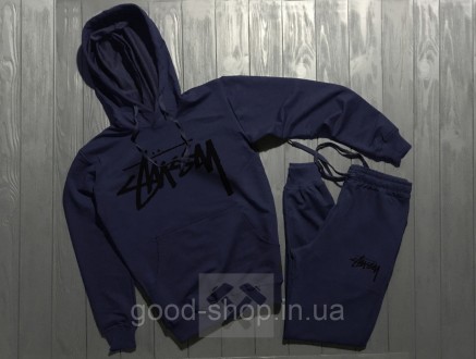 Спортивный костюм Стусси мужской с капюшоном, костюм Stussy трикотажный (на флис. Сумы. фото 1 Спортивный костюм Стусси мужской с капюшоном, костюм Stussy трикотажный (на флис. Сумы. фото 1
