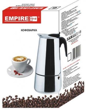 Гейзерная кофеварка Empire на 6 чашек, 450 мл
Кофеварка для эспрессо гейзерного . . фото 3