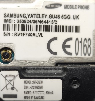 Samsung GT-E1270 б/ушный кнопочный раскладной телефон темно-синего цвета в хорош. . фото 7