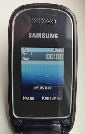 Samsung GT-E1270 б/ушный кнопочный раскладной телефон темно-синего цвета в хорош. . фото 8