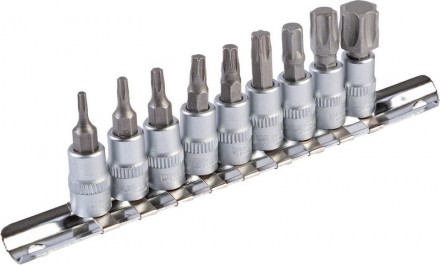 Набор головок торцевых с отверточными насадками TORX MASTERTOOL ¼" T10-T60 CrV 9. Харьков. фото 1