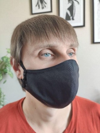 Защитная маска изготовлена из двух слоев ткани и прочной резинки. Состав ткани: . . фото 9