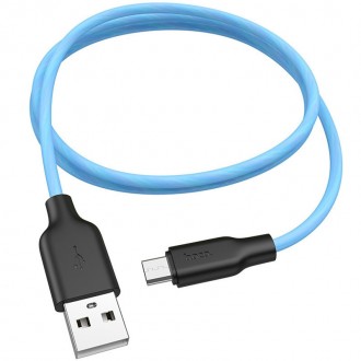 Дата кабель Hoco X21 Plus Fluorescent Silicone MicroUSB Cable (1m) (Красный). . фото 3