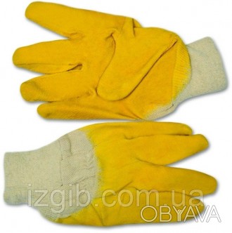 Перчатки стекольщика б /п, желтое латексное покрытие на ладони, код 716-200, Пер. . фото 1