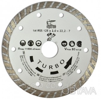 Алмазный диск по бетону, камню "TURBO" 115 мм, код 722-805, Алмазный диск “ TURB. . фото 1
